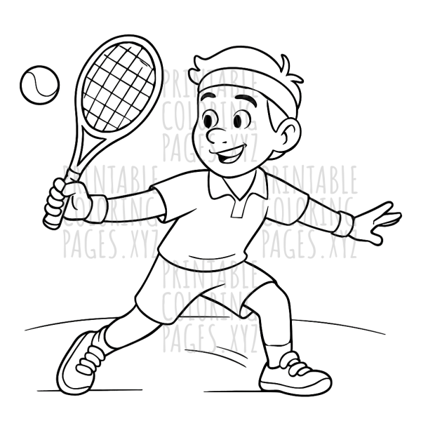 Dynamic Tennis Players Mid-Swing Action