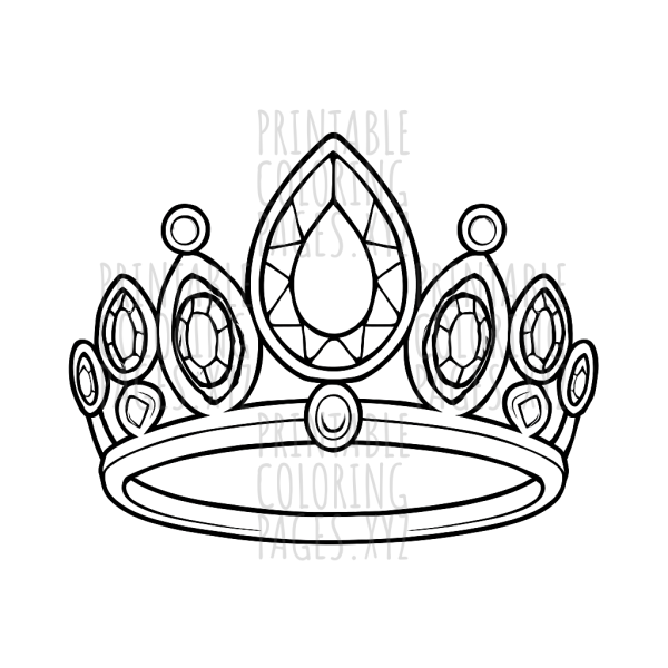 Shimmering Gemstone Tiaras Coloring Fun