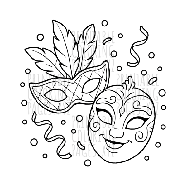 Vibrant Traditional Carnival Masks to Color
