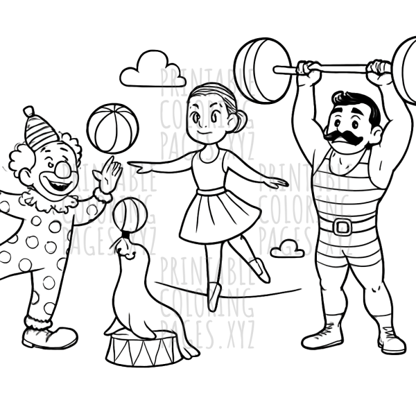 Traditional Circus Acts Coloring Page