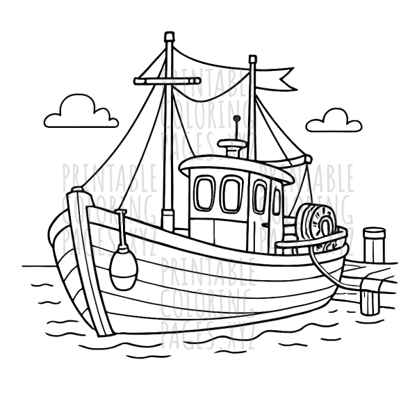 Serene Traditional Fishing Boat by the Dock