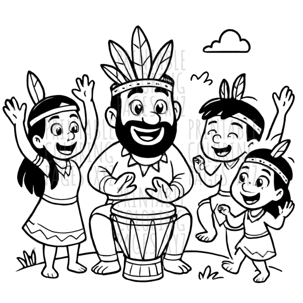 Rhythmic Tribal Drum Circle Celebration