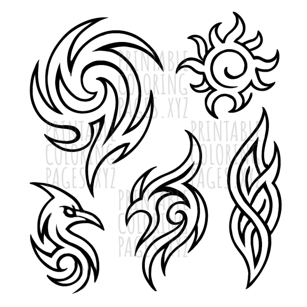 Intricate Tribal Tattoo Art for Creative Coloring