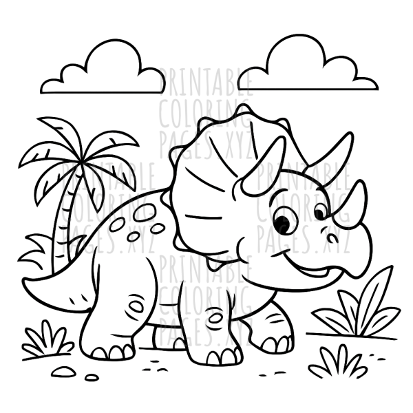 Triceratops Adventure in the Prehistoric Jungle
