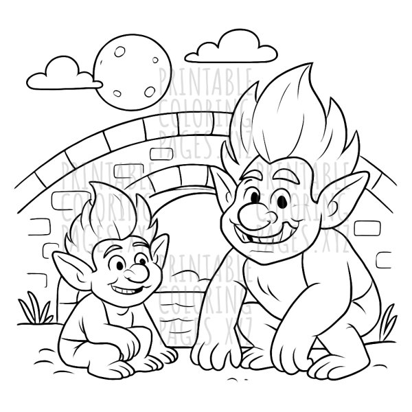 Mystical Trolls Beneath the Moonlit Bridge