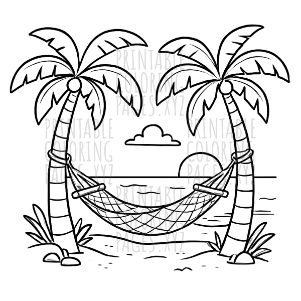 Relaxing Tropical Beach Hammock Scene