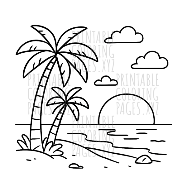 Serene Tropical Beach Sunset