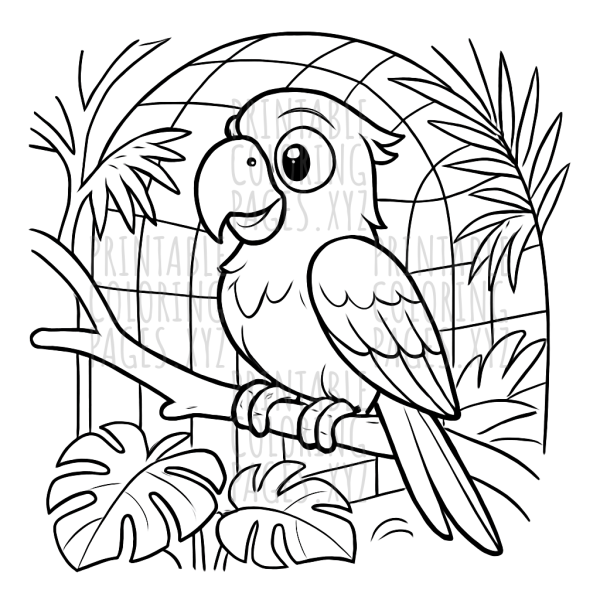 Vibrant Tropical Birds in Their Aviary