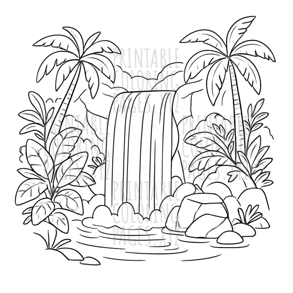 Majestic Tropical Rainforest Waterfall Adventure