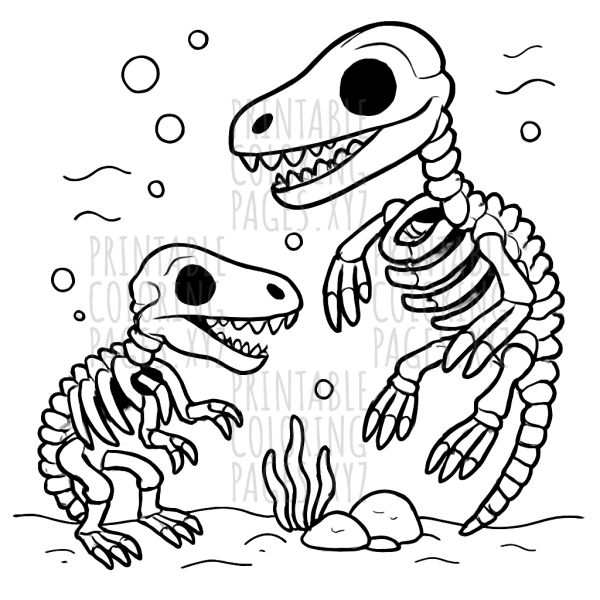 Dive Into Prehistoric Depths with Underwater Dinosaur Skeletons