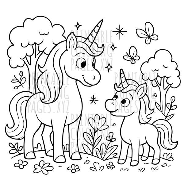 Magical Unicorns in an Enchanted Garden
