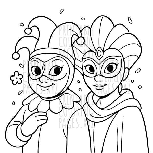 Elegant Venetian Carnival Masks to Color and Decorate