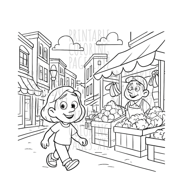 Bustling City Street Market Adventure