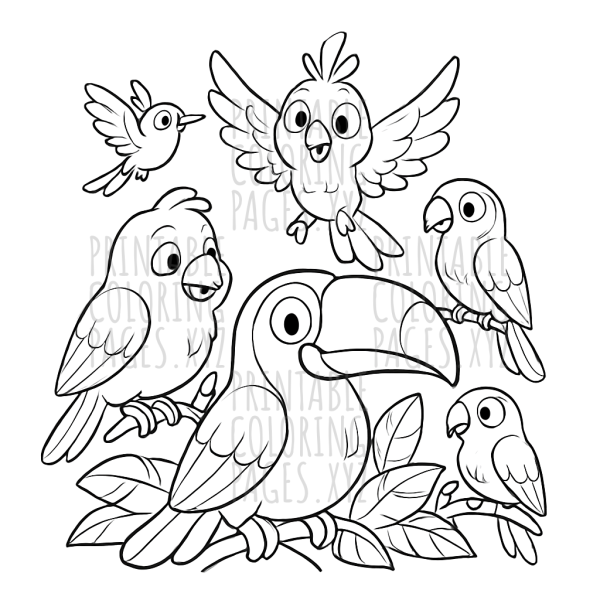 Tropical Bird Fiesta: A Colorful Adventure for Kids