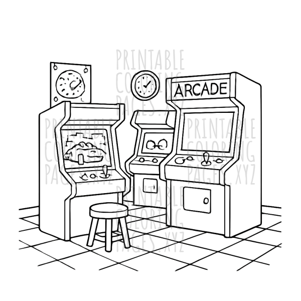 Classic Video Arcade Adventure Scene