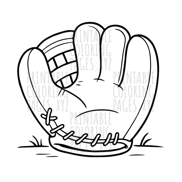 Classic Vintage Baseball Glove Art for Coloring Fun
