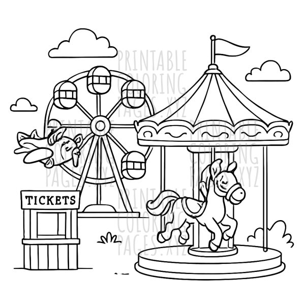 Step Back in Time with Vintage Carnival Ride Art