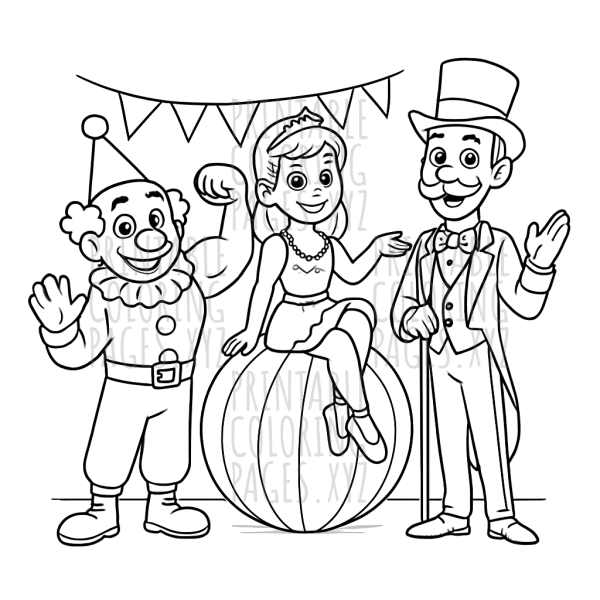 Step Right Up! Vintage Circus Performers to Color