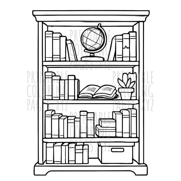 Cozy Vintage Library Shelves Scene