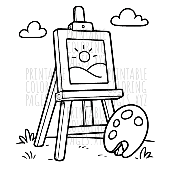 Classic Vintage Painting Easel Art Design