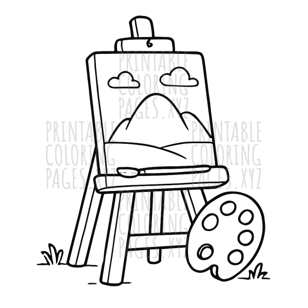 Timeless Vintage Painting Easel Scene