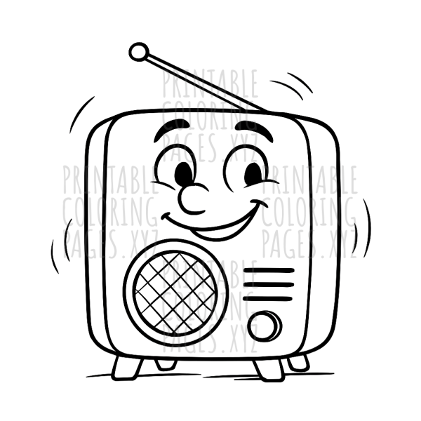 Retro Vibes: Vintage Radio Speakers Coloring Fun