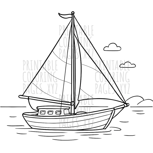 Serene Vintage Sailboat on a Calm Lake