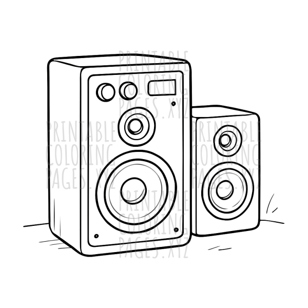 Classic Vintage Stereo Speakers Coloring Fun