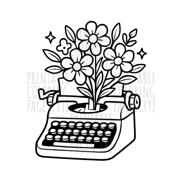 Timeless Vintage Typewriter Blooms