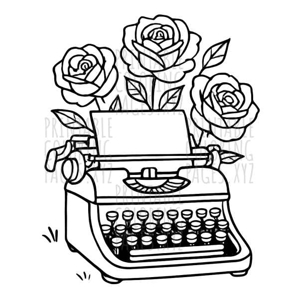 Timeless Charm: Vintage Typewriters with Lovely Roses