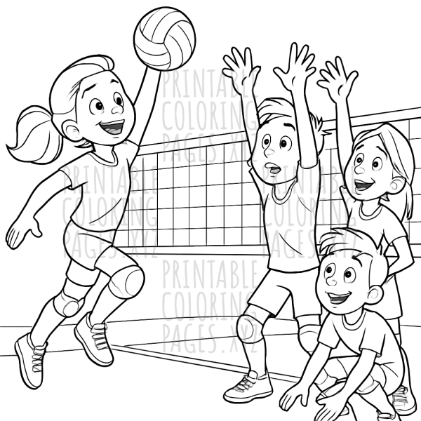 Energetic Volleyball Game Scene