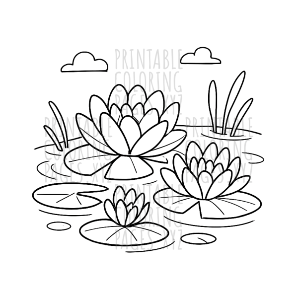Serene Water Lilies Pond Scene