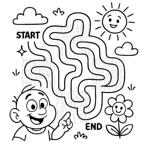 Whimsical Doodle Maze Adventure