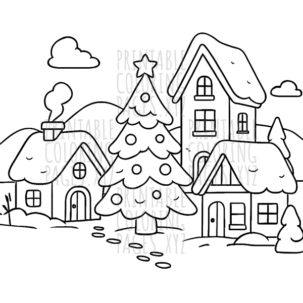 Cozy Winter Holiday Village Wonderland
