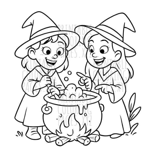Witches Brewing Magical Potions
