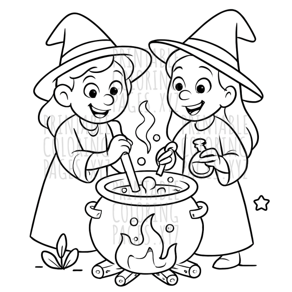 Witches Brewing Magical Potions