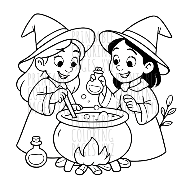 Mystical Witches Brewing Magical Potions