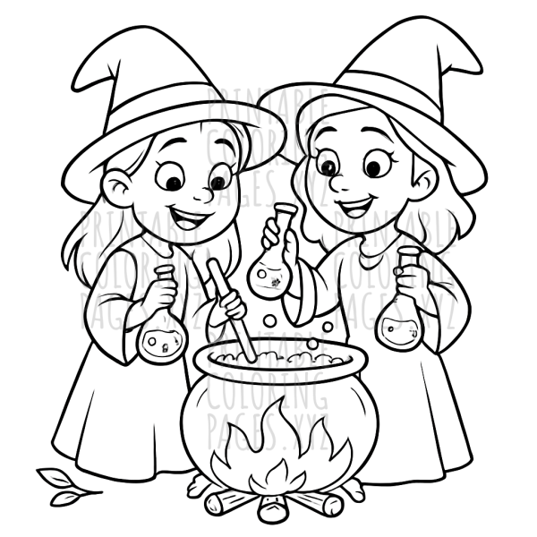 Enchanting Witches Brewing Magical Potions