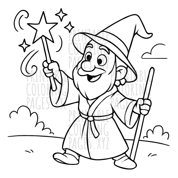 Mystical Wizard Casting Magical Spells