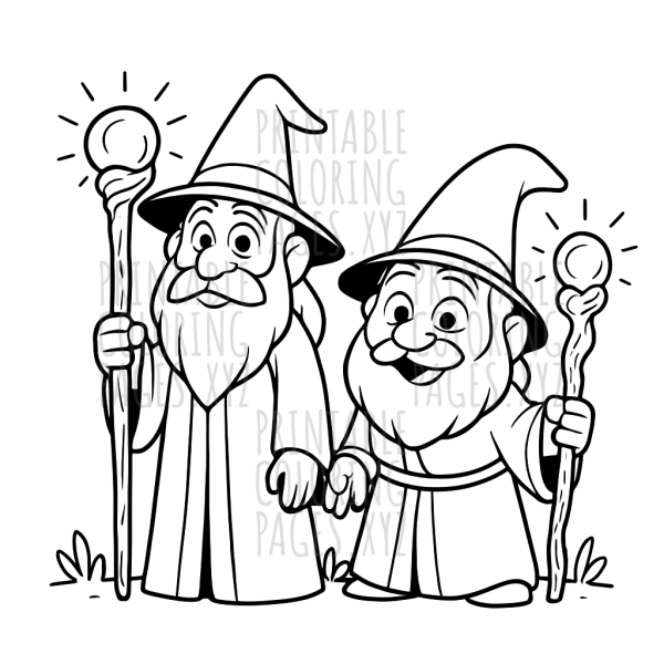 Mystical Wizards with Enchanted Staffs