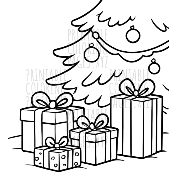 Cozy Holiday Wrapped Presents Scene