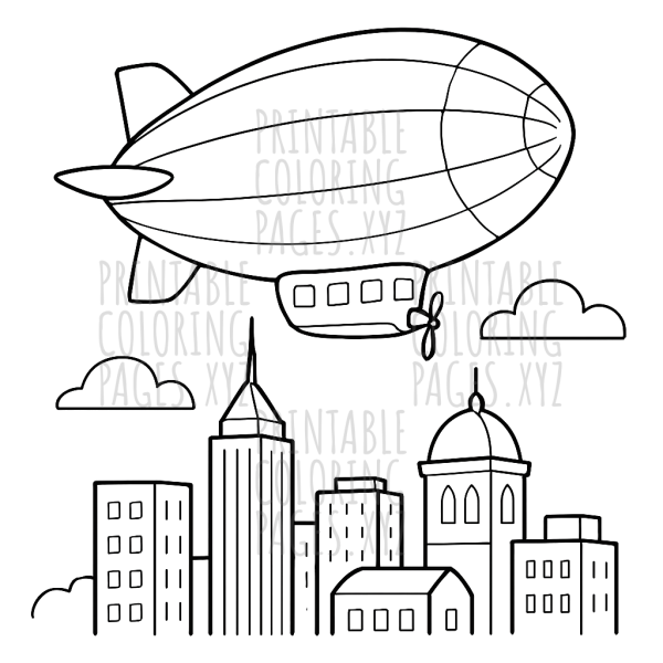 Majestic Zeppelin Soars Above the City Skyline